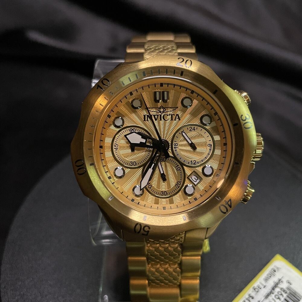 Invicta Venom Chronograph Dial 46mm Stainless Steel Gold Men's Watch